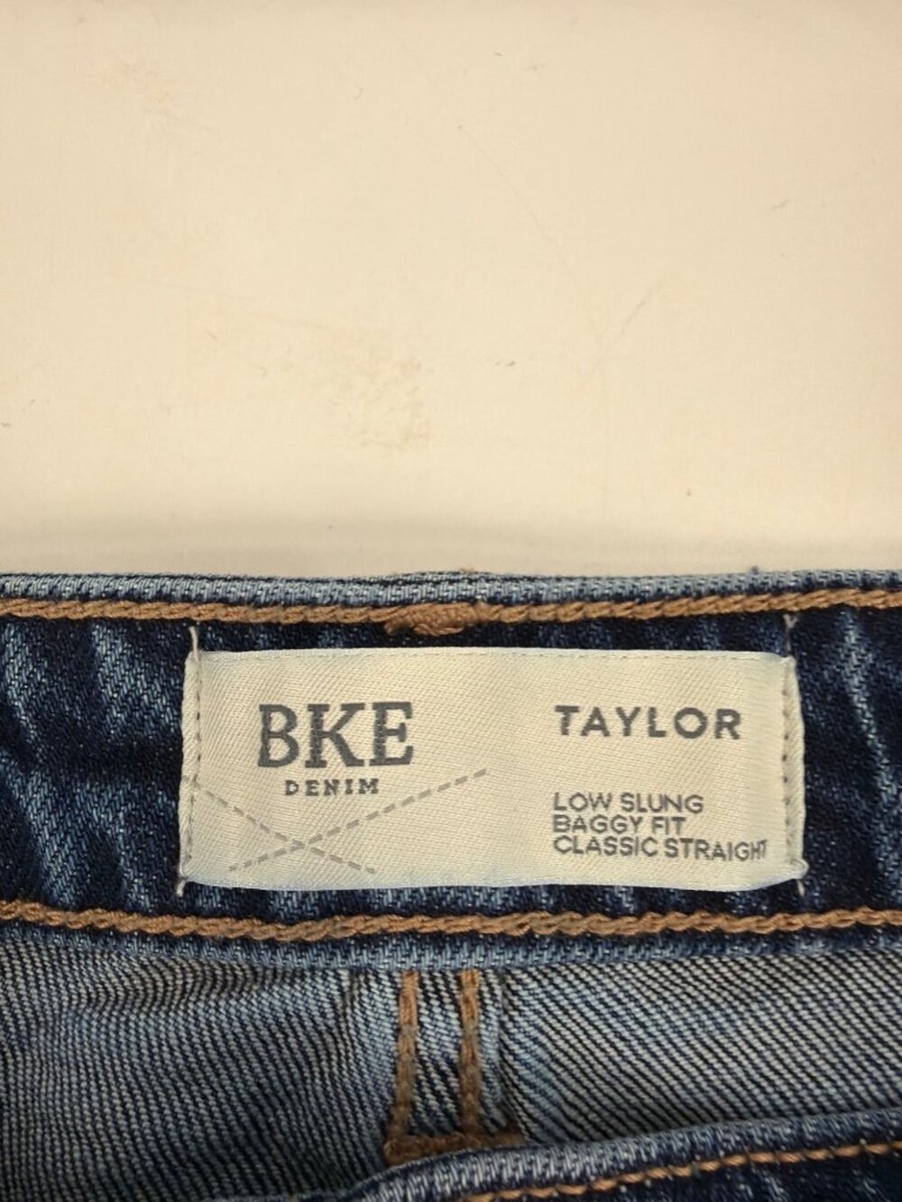 BKE Denim Taylor Low Slung Baggy Fit Classic Straight Distressed Jeans Womens 26 - Picture 3 of 9